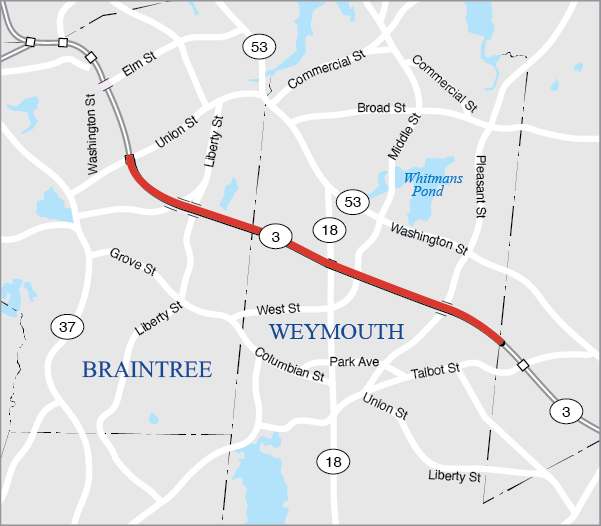 Braintree and Weymouth: Resurfacing and Related Work on Route 3